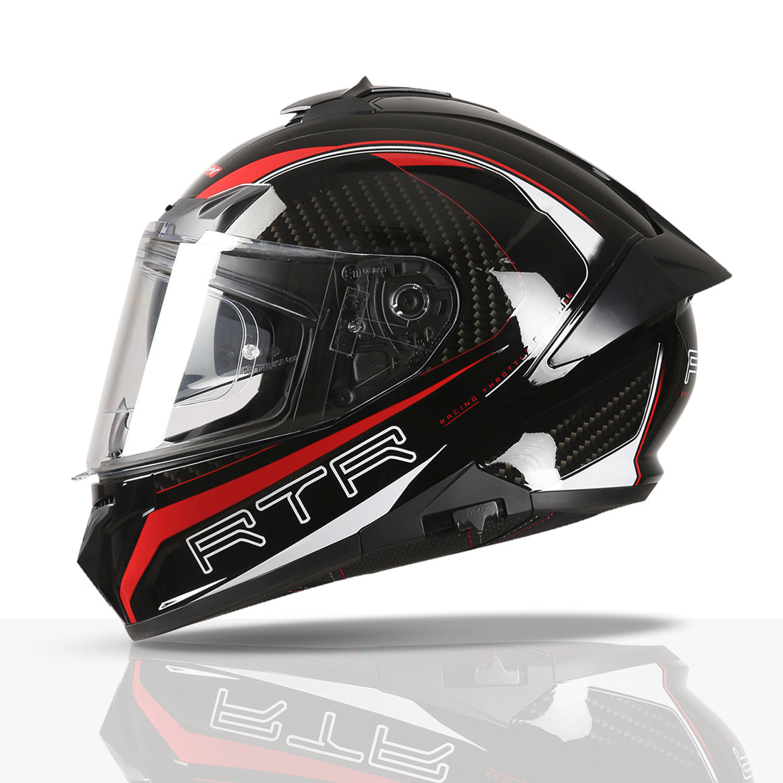 TVS Racing Hurricane Helmet Full-Face, Aerodynamic Design